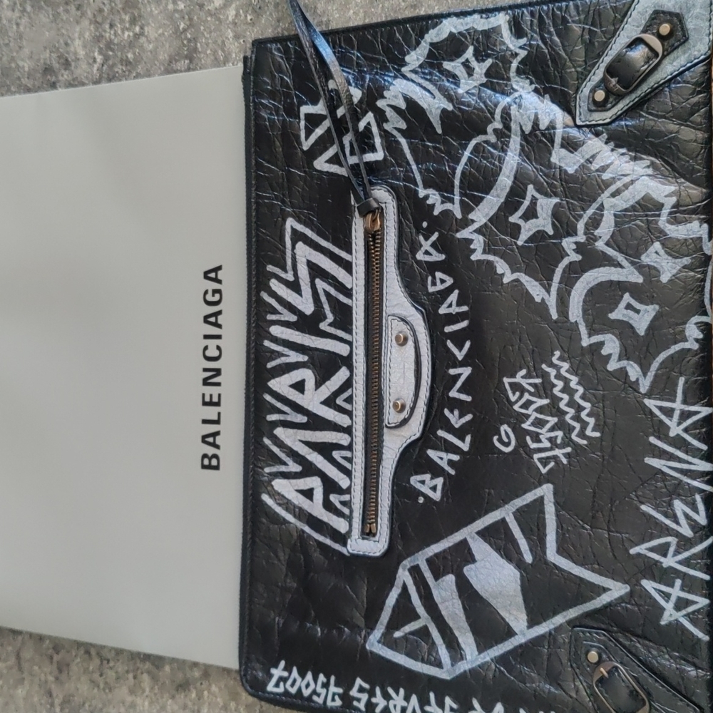 Balenciaga graffiti clutch